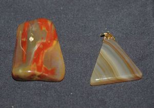 lot 328 image: Smokey Quartz Triangle Pendants