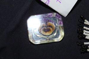 lot 358 image: Vintage Hand Carved Mother of Pearl