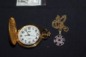 lot 364 image: AMV 925 Vemeil Millefiori Pendant and Pocket Watch