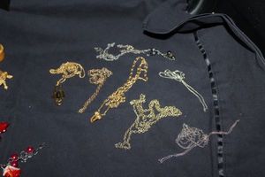lot 368 image: 12 inch Gold tone Chain, Gold Tone Eyeglass Holder, 12 inch Silver Chain, two 8 and one 10 inch Chains, and an 8 inch with Beads