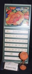 lot 387 image: Perpetual Calendar, and sand Timer