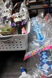 lot 22 image: Kids Plastic Light up swords, Light up Skeletons,