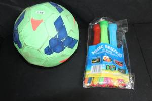 lot 123 image: Soccer Balls and Water Balloons