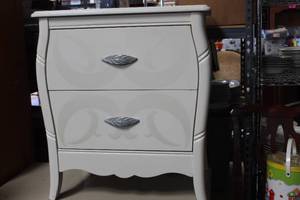 lot 138 image: White Disney Two Drawer Night Stand Matching Headboard and Footboard in lot  225