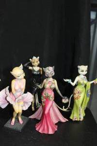 lot 219 image: Collectables Four Margaret Le Van Alley Cats, Marily Monroe, Katty Golightly, Katty Diva, Red Carpet Kitty O