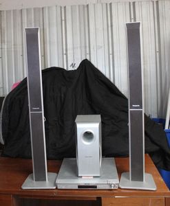 lot 67 image: Panasonic DVD Home Theater Sound System DVD Player Model SA-HT740 Speaker Model SB-FS740