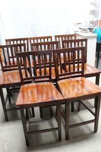 lot 158 image: Eight Bar Height Chairs