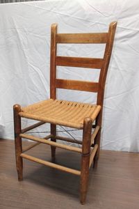 lot 201 image: Rush Weave Wooden Chair