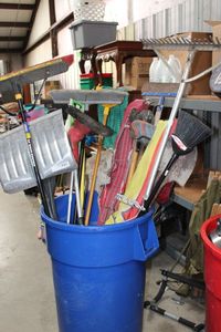 lot 208 image: Brooms, Shovels, Mops, Swifter and More (TRASH CAN NOT INCLUDED)