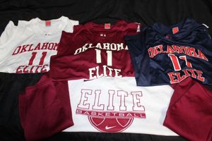 lot 269 image: Oklahoma Elite Team Female Basketball Jersey Set and Warmup Jacket No. 11