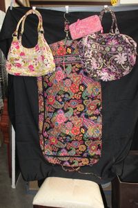lot 301 image: Vera Bradley Hanging Garmet Bag and Two Purses and also a Wallet