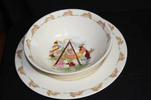 lot 226 image: Royal Doulton Bunnykins Plate and Bowl