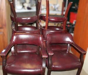lot 240 image: Six Office Chairs, 3 with rollers and 3 without