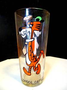 lot 131 image: Vintage 1973 Warner Bros. Pepsi Collector Series Cool Cat Glass $$
