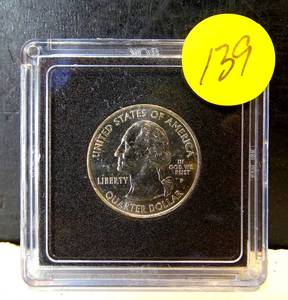 lot 139 image: 2002P KANSAS CITY STATE QUARTER - ERROR (FADED T) READS IN GOD WE RUST