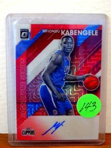 lot 143 image: 2019 OPTIC RED SIGNATURE SERIES - MFIONDO KABENGELE SIGNED CARD #SS-MFK