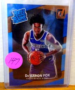 lot 147 image: 2017-18 Panini Donruss Optic DeAaron Fox Rated Rookie RC #196 Kings