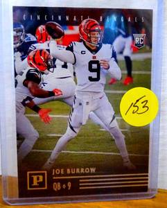 lot 153 image: $$$ 2020 CHRONICLES JOE BURROW ROOKIE CAR #9
