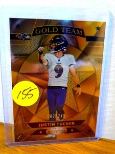 lot 155 image: 2023 Certified Justin Tucker Gold Team Bronze Parallel 249 Ravens Kicker