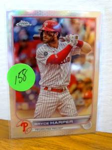lot 158 image: 2022 Topps Chrome #220 Bryce Harper