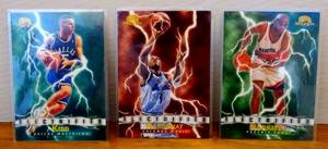 lot 163 image: LOT OF 3 - 1996 Skybox Electrified Insert KIDD, HARDAWAY, & BARKLEY