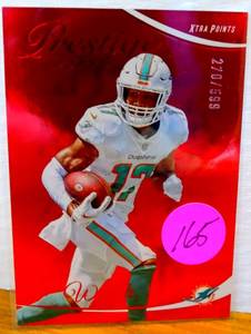 lot 165 image: 2023 Panini Prestige Jaylen Waddle Red Xtra Points Miami Dolphins SP 599 $