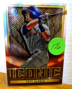 lot 176 image: 2023 Bowman Chrome Bowman Iconic #BI7 Pete Alonso