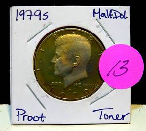 lot 13 image: 1979S PROOF KENNEDY HALF DOLLAR (TONER)