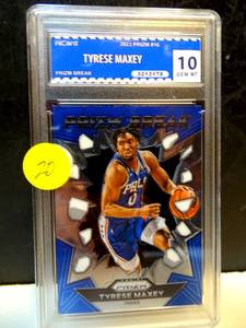 lot 20 image: GRADED GEM MINT 10 - PHILADELPHIA 76ers TYRESE MAXEY 2023 PRIZM BREAK #16