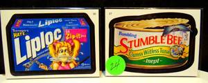 lot 24 image: 2006 TOPPS WACKY PACKAGE COLLECTOR CARDS - LIPLOC & STUMBLE BEE