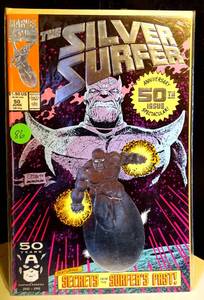 lot 86 image: $$ - The Silver Surfer #50 Marvel Comics 1991 50th Anniversary Issue Spectacular FOIL COVER