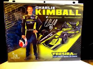 lot 97 image: AUTHENTIC CHARLIE KIMBALL signed INDIANAPOLIS 500 HERO PHOTO CARD INDY CAR $$