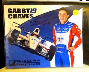 lot 96 image: AUTHENTIC 8 12 X 11 STAT CARD SIGNED BY INDY STAR GABBY CHAVES $$$
