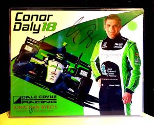 lot 99 image: AUTHENTIC 2016 CONOR DALY signed 8 X 10 INDIANAPOLIS 500 PHOTO CARD POSTCARD INDY CAR HONDA
