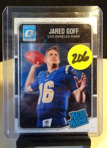 lot 206 image: WOW - Jared Goff 2016 Panini Donruss Optic RC Rated Rookie #172 Detroit Lions $$