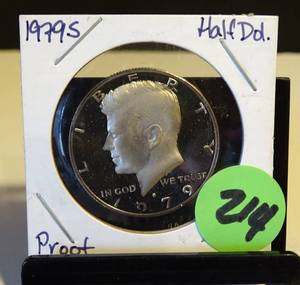 lot 214 image: 1979S KENNEDY HALP DOLLAR PROOF