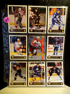 lot 217 image: SHEET OF 9 CLASSIC NHL STAR CARDS
