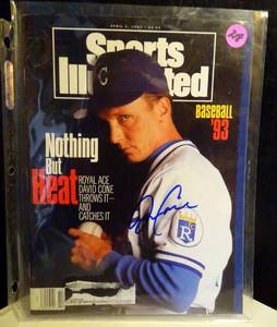 lot 218 image: $$$ - AMAIZING AUTHENTIC DAVID CONE AUTOGRAPHED SPORTS ILLUSTRATED MAGAZINE (COMPLETE)