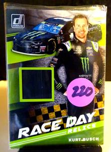 lot 220 image: 2020 Donruss Racing NASCAR Race Day Relics Used TIRE #RD-KU Kurt Busch