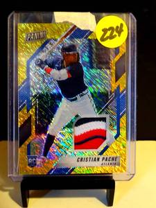 lot 224 image: $$$ ULTRA RARE (#5 OF 10) - 2021 PANINI NATIONAL VIP CHRISTIAN PACHE ROOKIE GOLD #RC19 WITH SICK PATCH