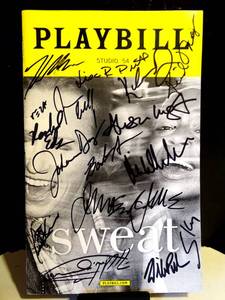 lot 227 image: CAST SIGNED BROADWAY PLAYBILL - SWEAT ( 2ND PHOTO SHOWS CAST NAMES $$