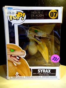 lot 231 image: $$ Funko POP House of the Dragon Syrax (07) Vinyl Figure