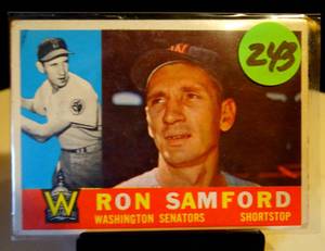 lot 243 image: VINTAGE 1960 Topps #409 Ron Samford