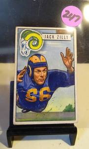 lot 247 image: $$ VINTAGE Jack Zilly 1951 Bowman Football Card #78