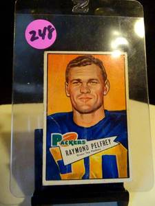 lot 248 image: VINTAGE 1952 Bowman Large #106 Raymond Pelfrey Packers $$