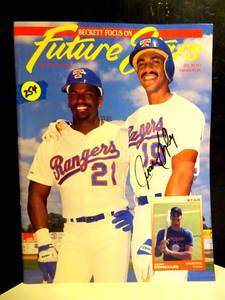 lot 254 image: BECKETT FUTURE STARS (TEXAS RANGERS EDITION) AUTHENTIC AUTOGRAPH JUAN GONZALEZ $$