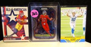 lot 262 image: ALL STAR QUARTERBACK LOT - CALEB WILLIAMS RC, JOSH ALLEN, JUSTIN HERBERT