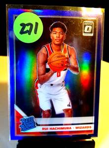 lot 271 image: ROOKIE CARD - 2019-20 Panini Donruss Optic RUI HACHIMURA Rated RC Blue Prizm