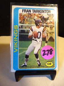 lot 278 image: Fran Tarkenton Minnesota Vikings 1978 TOPPS #100 HOF