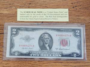 lot 56 image: 1953-A - $2 red seal note